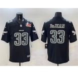 Men's Philadelphia Eagles #33 Cooper DeJean Black 2025 Super Bowl LIX Patch Fashion New Vapor Untouchable Limited Stitched Football Jersey