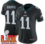 Women Philadelphia Eagles A.J. Brown #11 Black 2024-2025 Super Bowl LIX F U S E Stitched NFL Jersey