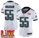 Women Philadelphia Eagles Brandon Graham #55 White 2024-2025 Super Bowl LIX F U S E Stitched NFL Jersey