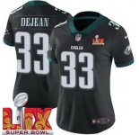 Women Philadelphia Eagles Cooper DeJean #33 Black 2024-2025 Super Bowl LIX F U S E Stitched NFL Jersey