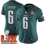Women Philadelphia Eagles DeVonta Smith #6 Green 2024-2025 Super Bowl LIX F U S E Stitched NFL Jersey