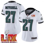 Women Philadelphia Eagles Quinyon Mitchell #27 White 2024-2025 Super Bowl LIX F U S E Stitched NFL Jersey