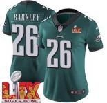 Women Philadelphia Eagles Saquon Barkley #26 Green 2024-2025 Super Bowl LIX F U S E Stitched NFL Jersey
