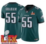 Youth Philadelphia Eagles Brandon Graham #55 Green 2024-2025 Super Bowl LIX F U S E Stitched NFL Jersey