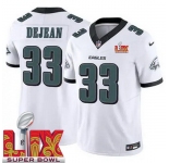 Youth Philadelphia Eagles Cooper DeJean #33 White 2024-2025 Super Bowl LIX F U S E Stitched NFL Jersey