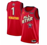 Men 2025 All Star #1 Victor Wembanyama Red Stitched Basketball Jersey