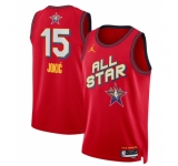 Men 2025 All Star  #15 Nikola Jokic Red Stitched Basketball Jersey