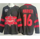 Men's Canada #16 Mitchell Marner Black 2025 4 Nations Face Off Authentic Jersey