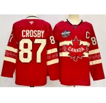Men's Canada #87 Sidney Crosby Red 2025 4 Nations Face-Off Premium Stitched Jersey