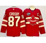 Men's Canada #87 Sidney Crosby Red 2025 4 Nations Face-Off Premium Stitched Jersey