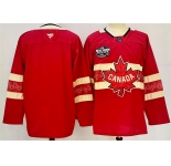 Men's Canada Blank Red 2025 4 Nations Face-Off Premium Stitched Jersey
