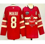 Men's Canada Hockey #8 Cale Makar Red 2025 4 Nations Face Off Authentic Jersey