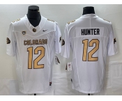 Men's Colorado Buffaloes #12 Travis Hunter White 2023 F.U.S.E. Stitched Football Jersey