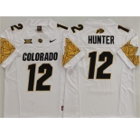 Men's Colorado Buffaloes #12 Travis Hunter White With XII Patch 2025 F.U.S.E. Stitched Football Jersey