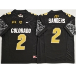Men's Colorado Buffaloes #2 Shadeur Sanders Black With XII Patch 2025 F.U.S.E. Stitched Football Jersey