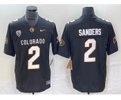 Men's Colorado Buffaloes #2 Shedeur Sanders Black 2023 F.U.S.E. Stitched Football Jersey