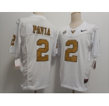 Men's Vanderbilt Commodores #2 Diego Pavia White Gold FUSE College Football Jersey
