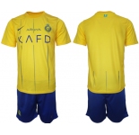Men's Al Nassr Custom 2023-24 Yellow Away Soccer Jersey Suit