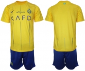 Men's Al Nassr Custom 2023-24 Yellow Away Soccer Jersey Suit