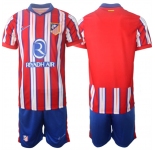 Men's Atlético de Madrid Custom 2024-25 Red White Home Soccer Jersey Suit