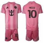 Men's Inter Miami CF #10 Lionel Messi 25-26 Pink Home Soccer Jersey Suit