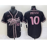 Men's Inter Miami CF #10 Lionel Messi Black Cool Base Stitched Jersey