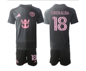 Men's Inter Miami CF #18 Jordi Alba 2025 Black Away Soccer Jersey Suit