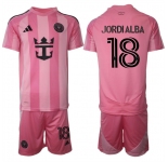 Men's Inter Miami CF #18 Jordi Alba 25-26 Pink Home Soccer Jersey Suit