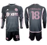 Men's Inter Miami CF #18 Jordialba 2023-24 Black Away Soccer Jersey Suit