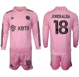 Men's Inter Miami CF #18 Jordialba 2023-24 Pink Home Soccer Jersey Suit