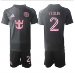 Men's Inter Miami CF #2 DeAndre Yedlin 2025 Black Away Soccer Jersey Suit