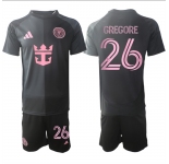 Men's Inter Miami CF #26 Gregore 2025 Black Away Soccer Jersey Suit