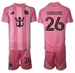 Men's Inter Miami CF #26 Gregore 25-26 Pink Home Soccer Jersey Suit