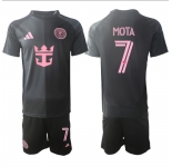 Men's Inter Miami CF #7 Jean Mota 2025 Black Away Soccer Jersey Suit