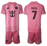 Men's Inter Miami CF #7 Jean Mota 25-26 Pink Home Soccer Jersey Suit