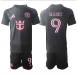 Men's Inter Miami CF #9 Luis Suárez 2025 Black Away Soccer Jersey Suit