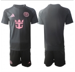 Men's Inter Miami CF Blank 2025 Black Away Soccer Jersey Suit