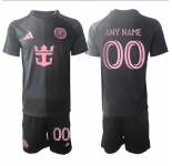 Men's Inter Miami CF Custom 2025 Black Away Soccer Jersey Suit