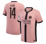 Men's Desire Doue #14 PSG Jordan Third 2024-25 Pink Jersey - Printed