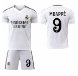 Men Real Madrid #9 Mbappe White Home Soccer Jersey