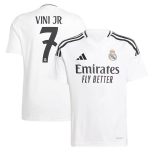 Men's Real Madrid #7 Vini Jr. White 2024-25 Soccer Jersey