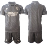 Men's Real Madrid Custom 24-25 Gray Third Soccer Jersey Suit