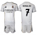 Youth Real Madrid #7 Ronaldo 25-26 White Home Soccer Jersey Suit