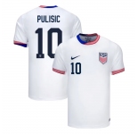 Men's American Team #10 Christian Pulisic 2024-25 Home Soccer Jersey Suit