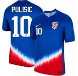 Men's American Team #10 Christian Pulisic 2024-25 Royal Away Soccer Jersey Suit
