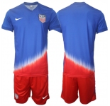 Men's American Team Custom 2024-25 Royal Away Soccer Jersey Suit