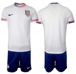 Men's American Team Custom 2024-25 White Home Soccer Jersey Suit