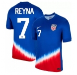 Men's Nike USMNT Giovanni Reyna Jersey #7 2024 Away Replica Soccer White