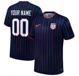 USMNT Custom 2025 Heartbeat Away Stadium Navy Jersey - Printed