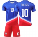 Youth American Team #10 Christian Pulisic 2024-25 Away Soccer Jersey Suit